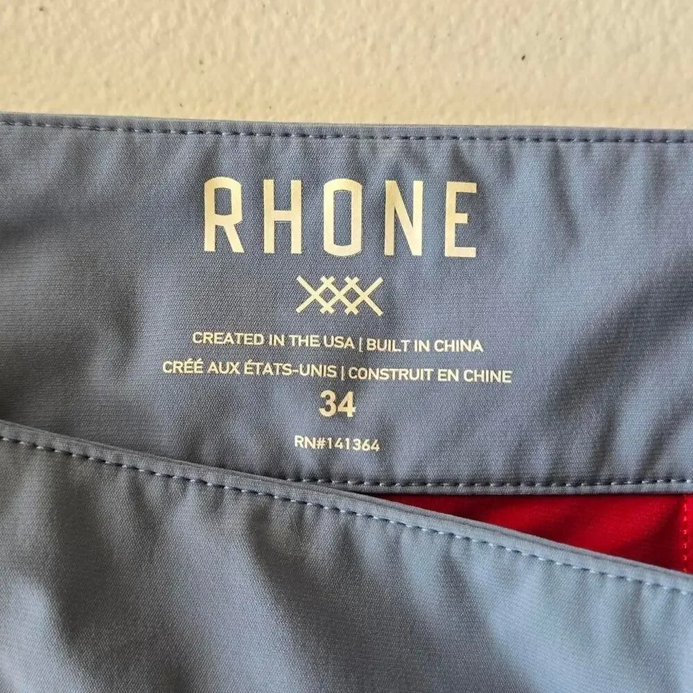 rhone mens swimming shorts trunks red blue 34
